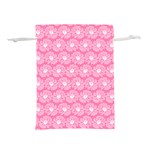 Pink Gerbera Daisy Vector Tile Pattern Lightweight Drawstring Pouch (S) Front