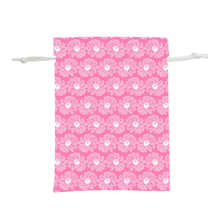 Pink Gerbera Daisy Vector Tile Pattern Lightweight Drawstring Pouch (S)