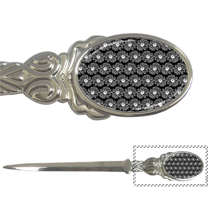 Black And White Gerbera Daisy Vector Tile Pattern Letter Opener