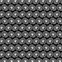 Black And White Gerbera Daisy Vector Tile Pattern Play Mat (square) by GardenOfOphir