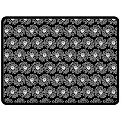 Black And White Gerbera Daisy Vector Tile Pattern Two Sides Fleece Blanket (large) by GardenOfOphir