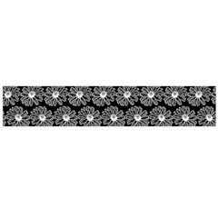 Black And White Gerbera Daisy Vector Tile Pattern Large Premium Plush Fleece Scarf  by GardenOfOphir