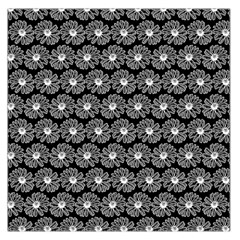 Black And White Gerbera Daisy Vector Tile Pattern Square Satin Scarf (36  X 36 ) by GardenOfOphir