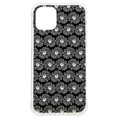 Black And White Gerbera Daisy Vector Tile Pattern Iphone 12/12 Pro Tpu Uv Print Case by GardenOfOphir