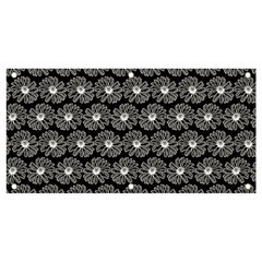 Black And White Gerbera Daisy Vector Tile Pattern Banner And Sign 4  X 2  by GardenOfOphir