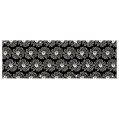 Black And White Gerbera Daisy Vector Tile Pattern Banner And Sign 9  X 3  by GardenOfOphir