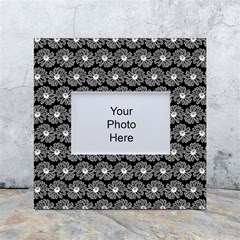 Black And White Gerbera Daisy Vector Tile Pattern White Box Photo Frame 4  X 6  by GardenOfOphir