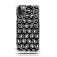 Black And White Gerbera Daisy Vector Tile Pattern Iphone 11 Pro Max 6 5 Inch Tpu Uv Print Case by GardenOfOphir