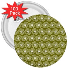 Gerbera Daisy Vector Tile Pattern 3  Buttons (100 Pack)  by GardenOfOphir