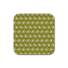 Gerbera Daisy Vector Tile Pattern Rubber Square Coaster (4 Pack) by GardenOfOphir