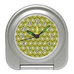 Gerbera Daisy Vector Tile Pattern Travel Alarm Clock by GardenOfOphir