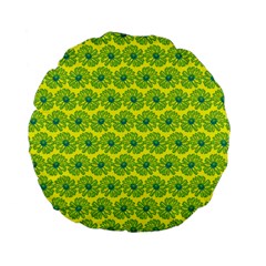 Gerbera Daisy Vector Tile Pattern Standard 15  Premium Flano Round Cushions by GardenOfOphir