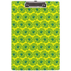 Gerbera Daisy Vector Tile Pattern A4 Acrylic Clipboard by GardenOfOphir