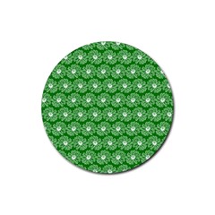 Gerbera Daisy Vector Tile Pattern Rubber Coaster (round) by GardenOfOphir