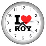 I love roy Wall Clock (Silver) Front