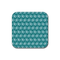 Gerbera Daisy Vector Tile Pattern Rubber Coaster (square)