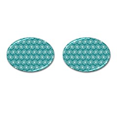 Gerbera Daisy Vector Tile Pattern Cufflinks (oval)