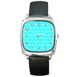 Gerbera Daisy Vector Tile Pattern Square Metal Watch Front