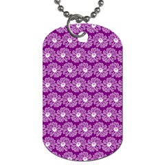 Gerbera Daisy Vector Tile Pattern Dog Tag (one Side) by GardenOfOphir