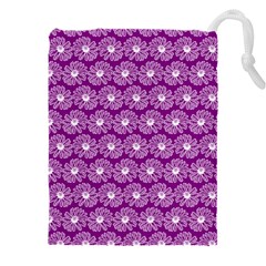 Gerbera Daisy Vector Tile Pattern Drawstring Pouch (5xl) by GardenOfOphir