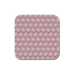 Gerbera Daisy Vector Tile Pattern Rubber Square Coaster (4 Pack) by GardenOfOphir