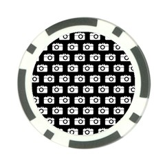 Modern Chic Vector Camera Illustration Pattern Poker Chip Card Guard by GardenOfOphir