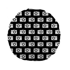 Modern Chic Vector Camera Illustration Pattern Standard 15  Premium Round Cushions by GardenOfOphir