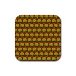 Burger Snadwich Food Tile Pattern Rubber Coaster (Square) Front