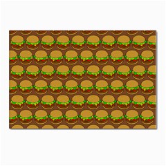 Burger Snadwich Food Tile Pattern Postcard 4 x 6  (pkg Of 10) by GardenOfOphir