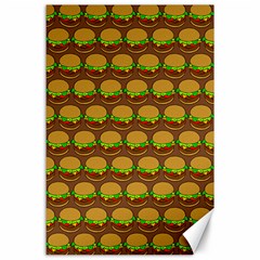 Burger Snadwich Food Tile Pattern Canvas 24  X 36  by GardenOfOphir