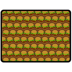 Burger Snadwich Food Tile Pattern Fleece Blanket (large) by GardenOfOphir