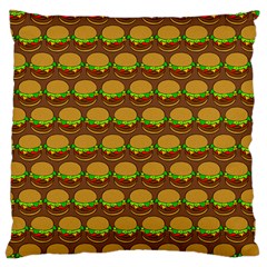 Burger Snadwich Food Tile Pattern Large Cushion Case (two Sides) by GardenOfOphir