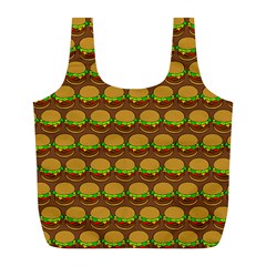 Burger Snadwich Food Tile Pattern Full Print Recycle Bag (l) by GardenOfOphir