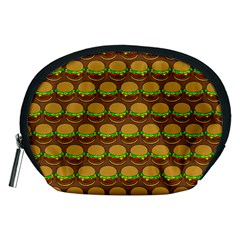 Burger Snadwich Food Tile Pattern Accessory Pouch (medium) by GardenOfOphir