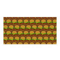 Burger Snadwich Food Tile Pattern Satin Wrap 35  X 70  by GardenOfOphir