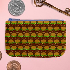 Burger Snadwich Food Tile Pattern Large Coin Purse by GardenOfOphir