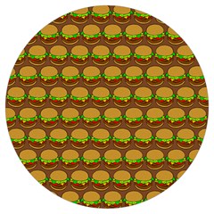 Burger Snadwich Food Tile Pattern Round Trivet by GardenOfOphir