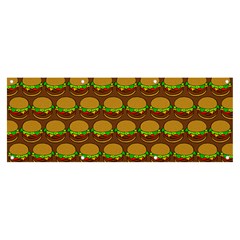 Burger Snadwich Food Tile Pattern Banner And Sign 8  X 3  by GardenOfOphir