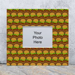 Burger Snadwich Food Tile Pattern White Wall Photo Frame 5  X 7  by GardenOfOphir