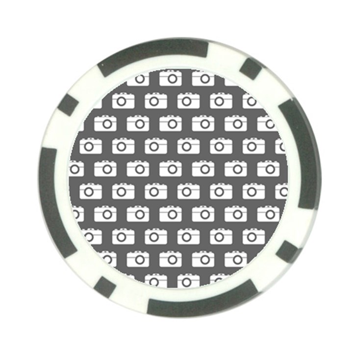 Modern Chic Vector Camera Illustration Pattern Poker Chip Card Guard