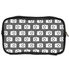 Modern Chic Vector Camera Illustration Pattern Toiletries Bag (two Sides) by GardenOfOphir