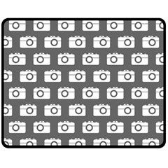 Modern Chic Vector Camera Illustration Pattern Fleece Blanket (medium) by GardenOfOphir