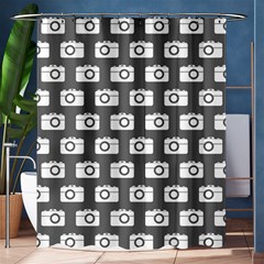 Modern Chic Vector Camera Illustration Pattern Shower Curtain 60  X 72  (medium)  by GardenOfOphir