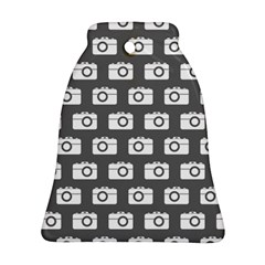 Modern Chic Vector Camera Illustration Pattern Bell Ornament (two Sides) by GardenOfOphir