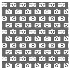 Modern Chic Vector Camera Illustration Pattern Wooden Puzzle Square by GardenOfOphir