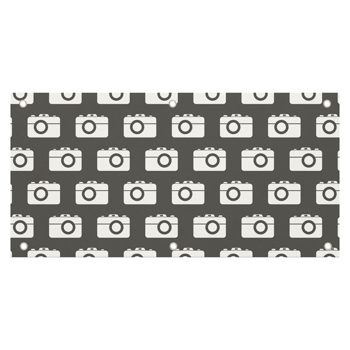 Modern Chic Vector Camera Illustration Pattern Banner and Sign 6  x 3 