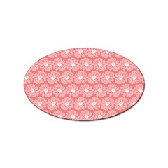 Coral Pink Gerbera Daisy Vector Tile Pattern Sticker Oval (10 Pack) by GardenOfOphir