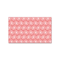 Coral Pink Gerbera Daisy Vector Tile Pattern Sticker Rectangular (100 Pack) by GardenOfOphir