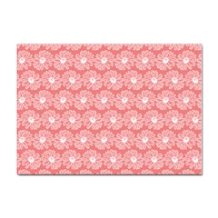 Coral Pink Gerbera Daisy Vector Tile Pattern Sticker A4 (10 Pack) by GardenOfOphir