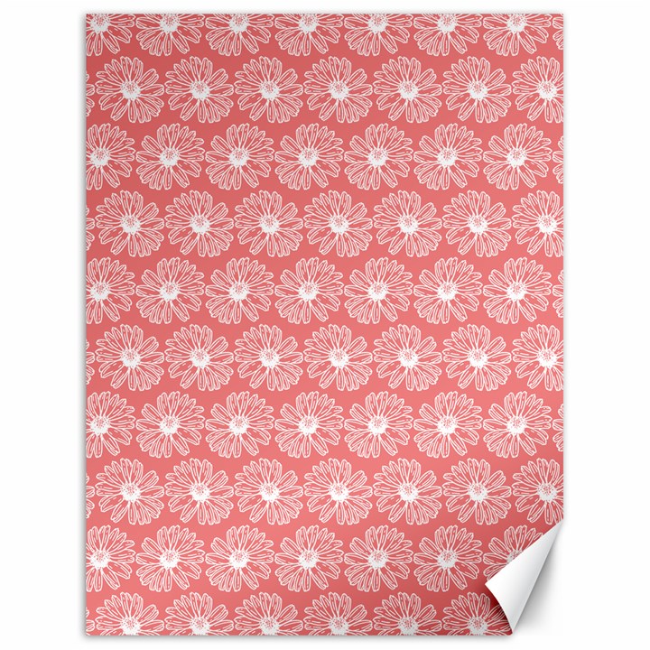 Coral Pink Gerbera Daisy Vector Tile Pattern Canvas 18  x 24 